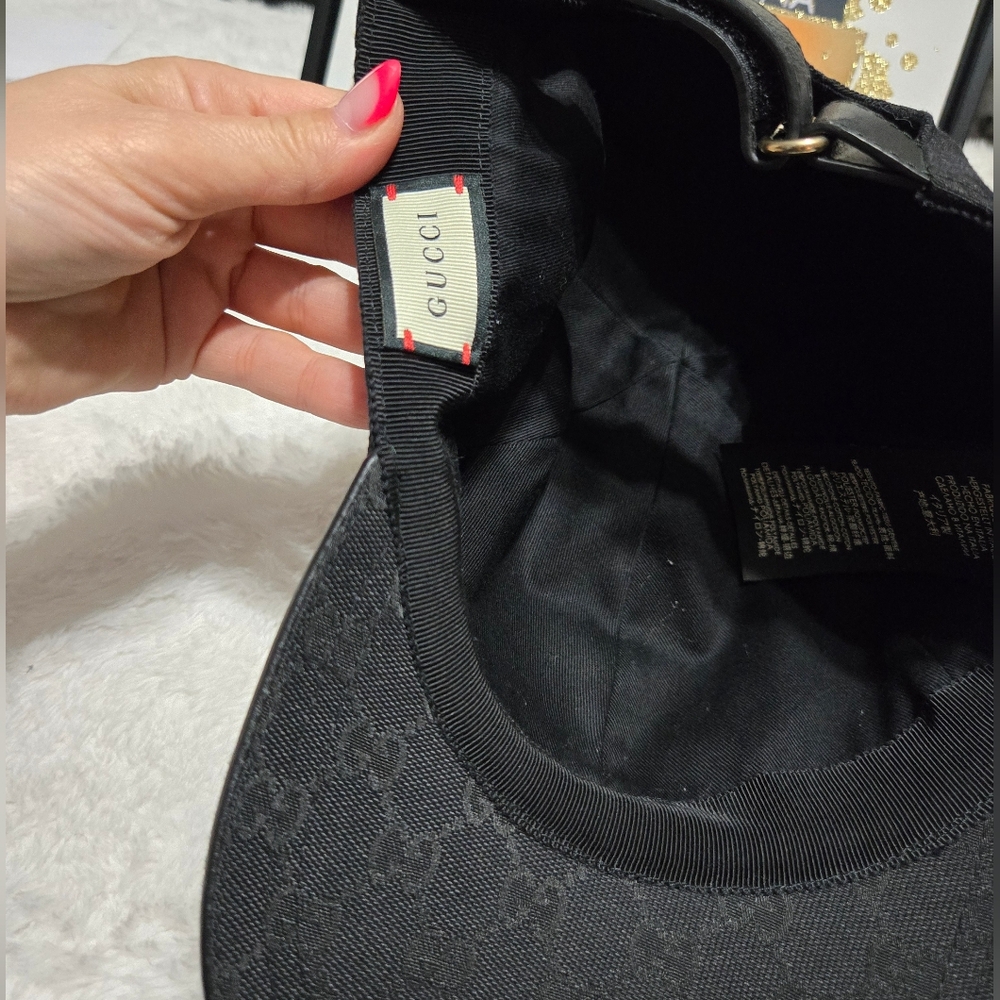 Gucci Sherry Line Black Hat EUC - Picture 6 of 9